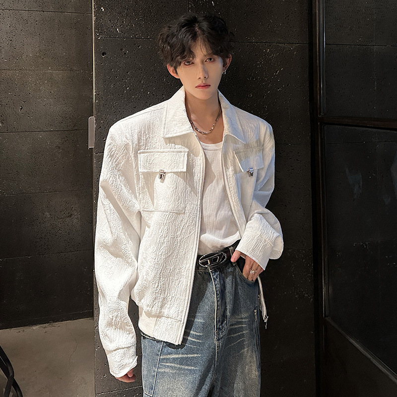 White autumn retro short jacket