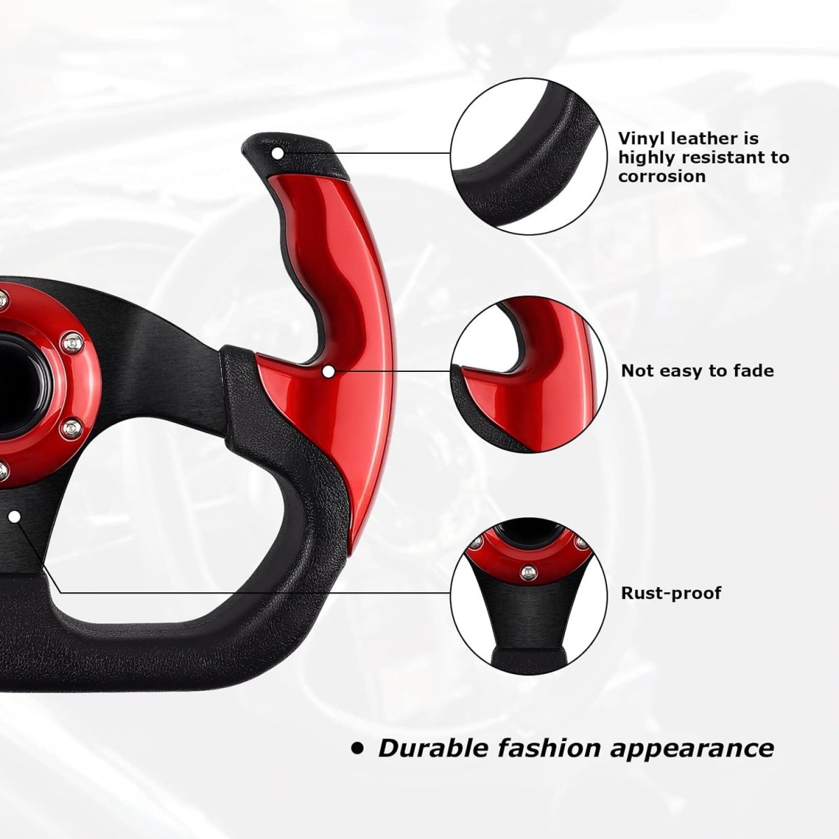 Automóvil modificado PU volante juego competitivo kart 13 pulgadas 320mm imitación del volante de carreras adaptar universal image 4