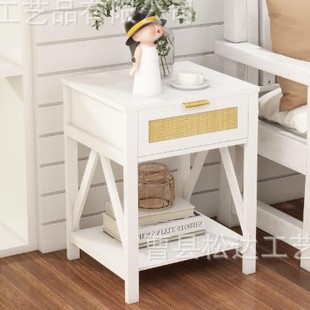 Cross-Border Wooden Bedside Table Simple Storage Cabinet Storage Cabinet Bedroom Large Capacity Cabinet Retro Toy Storage Storage Box