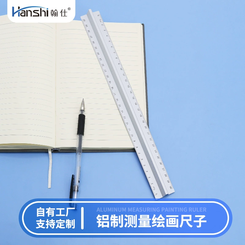 Производитель поставляет алюминиевую измерительную линейку живописи трехугольная шкала 30 см призматическая линейка металлического стержня
