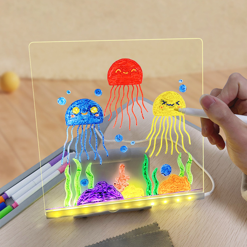 Creative USB LED Nightlight Erasable Message Watercolor Pen Drawing Board Children Warm Soft Light Lighting Small Gifts
