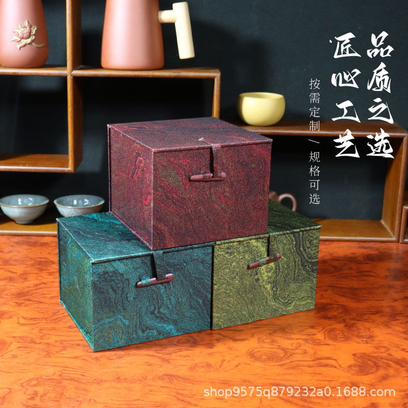Purple clay pot packaging box tea cup built brocade box cup gift box teapot box master cup ceramic gift empty box