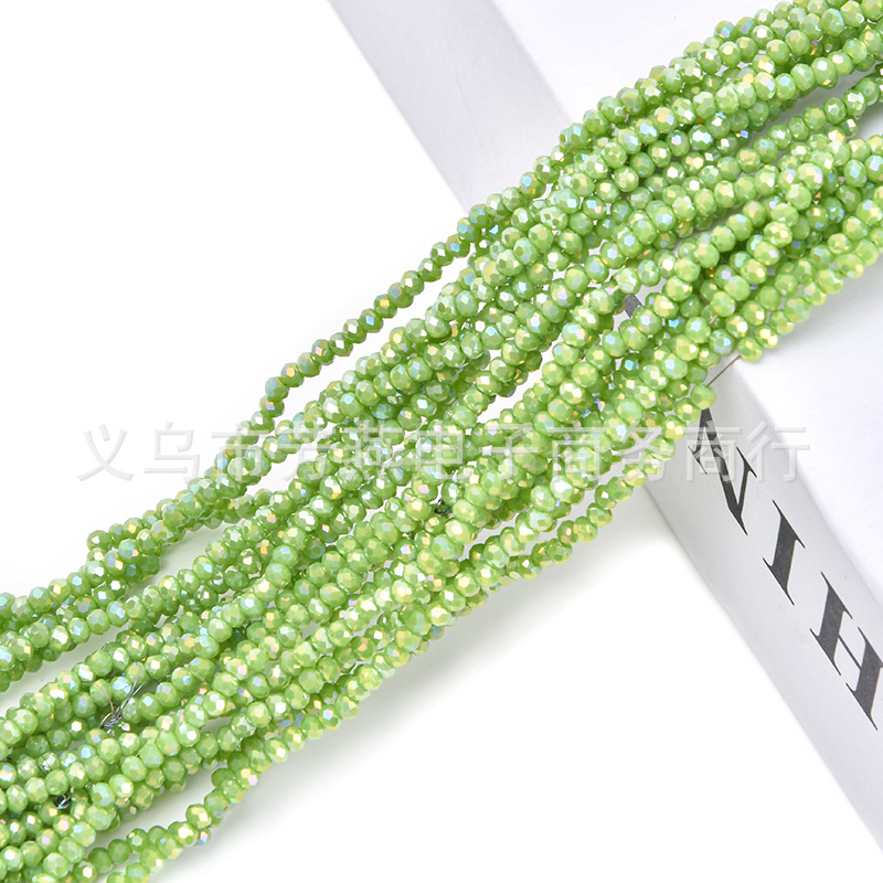 Cuentas planas de 1MM para ruedas de cuentas, cuentas de porcelana AB de alta temperatura, coloridas, transparentes, iridiscentes, facetadas, para pendientes, pulseras, espaciadores y micro cuentas.