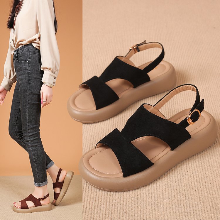 Summer retro universal sandals open toe for leisure