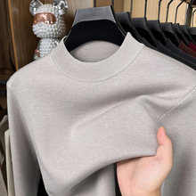 新款秋冬季半高领精仿细羊毛衫男士长袖毛衣男加厚中青年打底男装