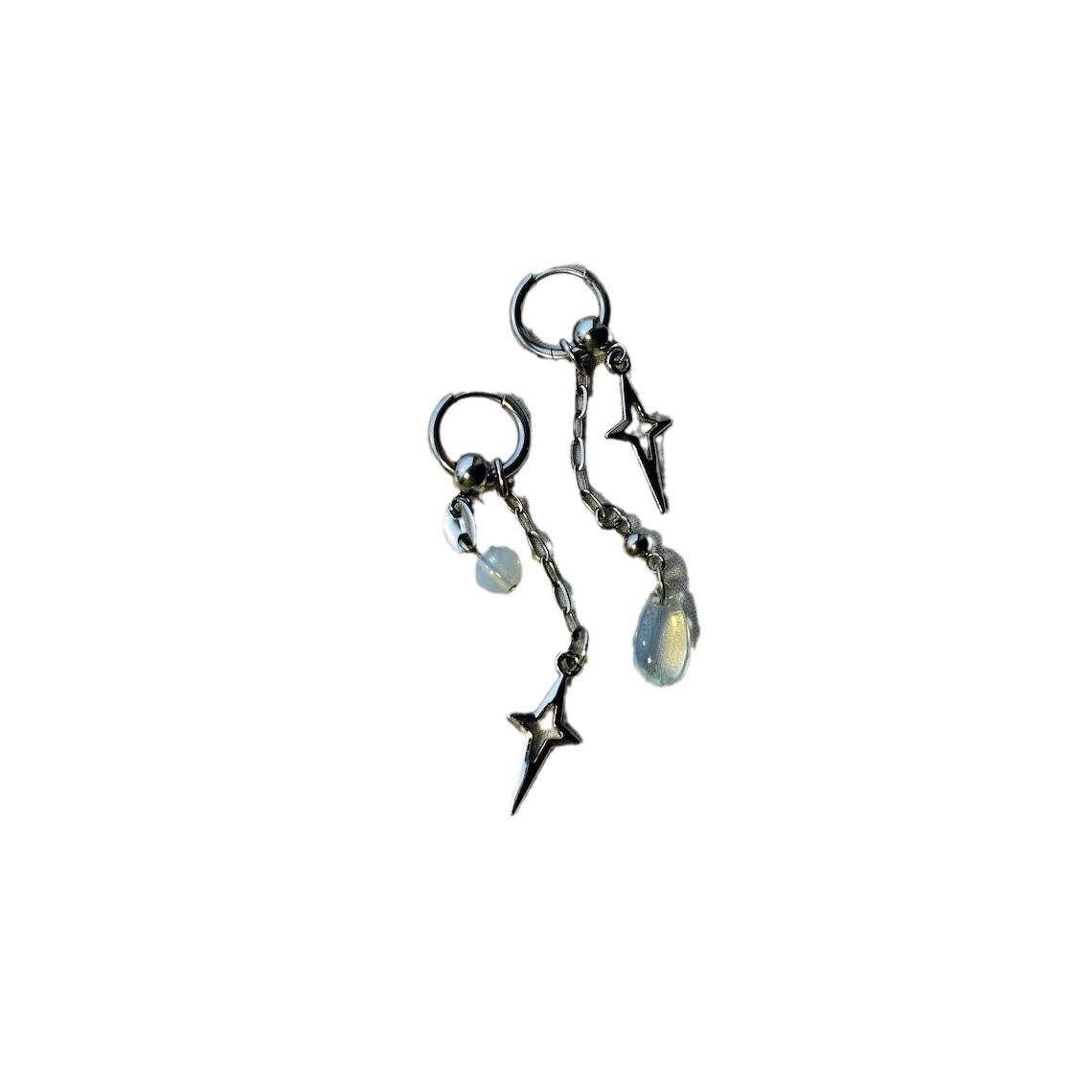 Cross -border Arctic earrings Low allergenic protein stones not matched Y2K Gothic alternative cute fashion drooping