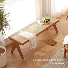 メーカー交換靴スツール北欧無垢材ベッドベンチ中古籐ベンチB&Bレトロ日本デザイナーホーム