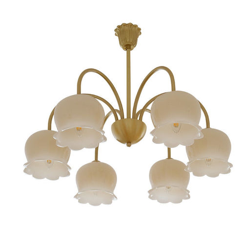 Cherlon Modern French American Full Copper Simple Cream Bell Iris Bedroom Pendant Lamp Closet Living Room Dining Room Pendant Lamp