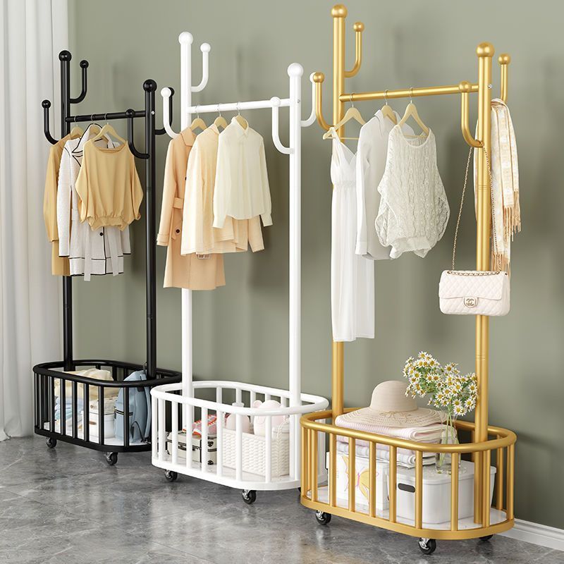 Coat Rack Mobile Clothes Rack Household Cactus Wheeled Floor-Standing Clothes Rack Living Room Light Luxury Bedroom Simple Clothes Drying Rack