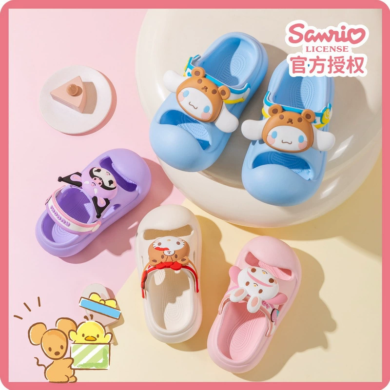 [Прозрачный] Детская обувь Sanrio Croc Kuromi Cinnamon Dog Baotou Домашняя уличная пляжная обувь