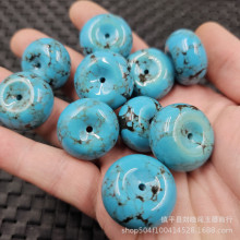 仿绿松石扣仿玉石挂件厚款松石后来吊坠手链项链饰品配件坠子