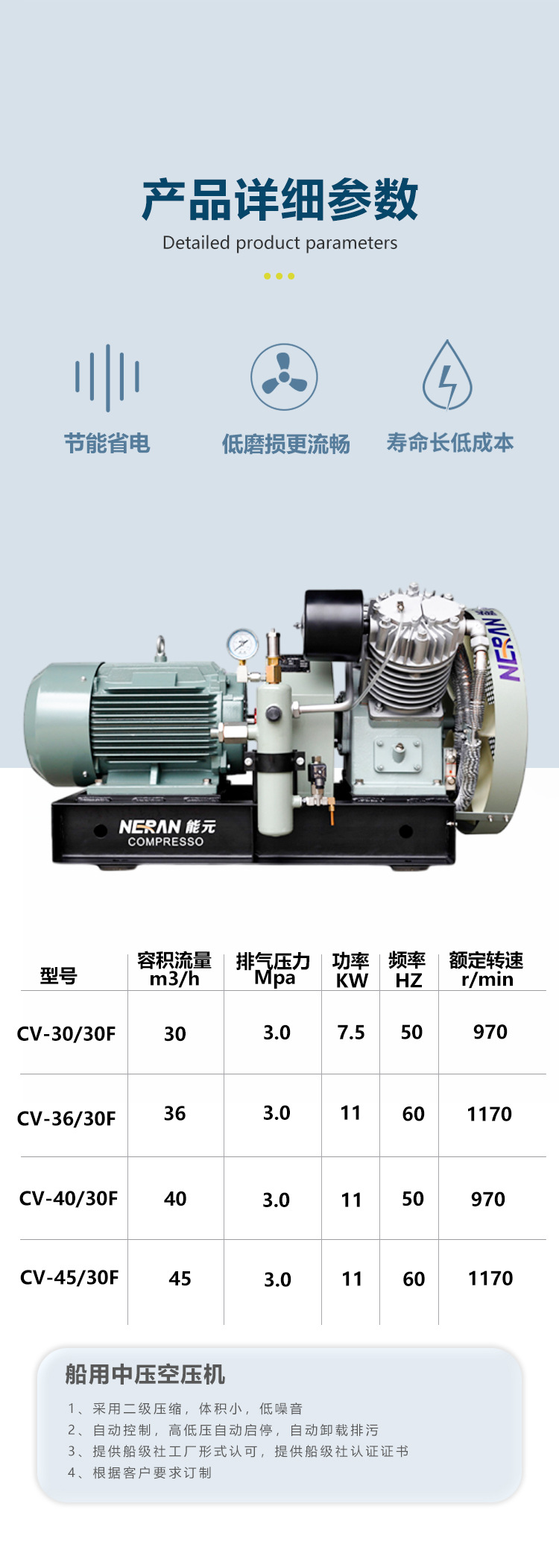 Marine Ship Medium-Pressure Air Compression System, Low-Noise Air Compressor, Piston-Type Marine Air Compressor, Marine Use