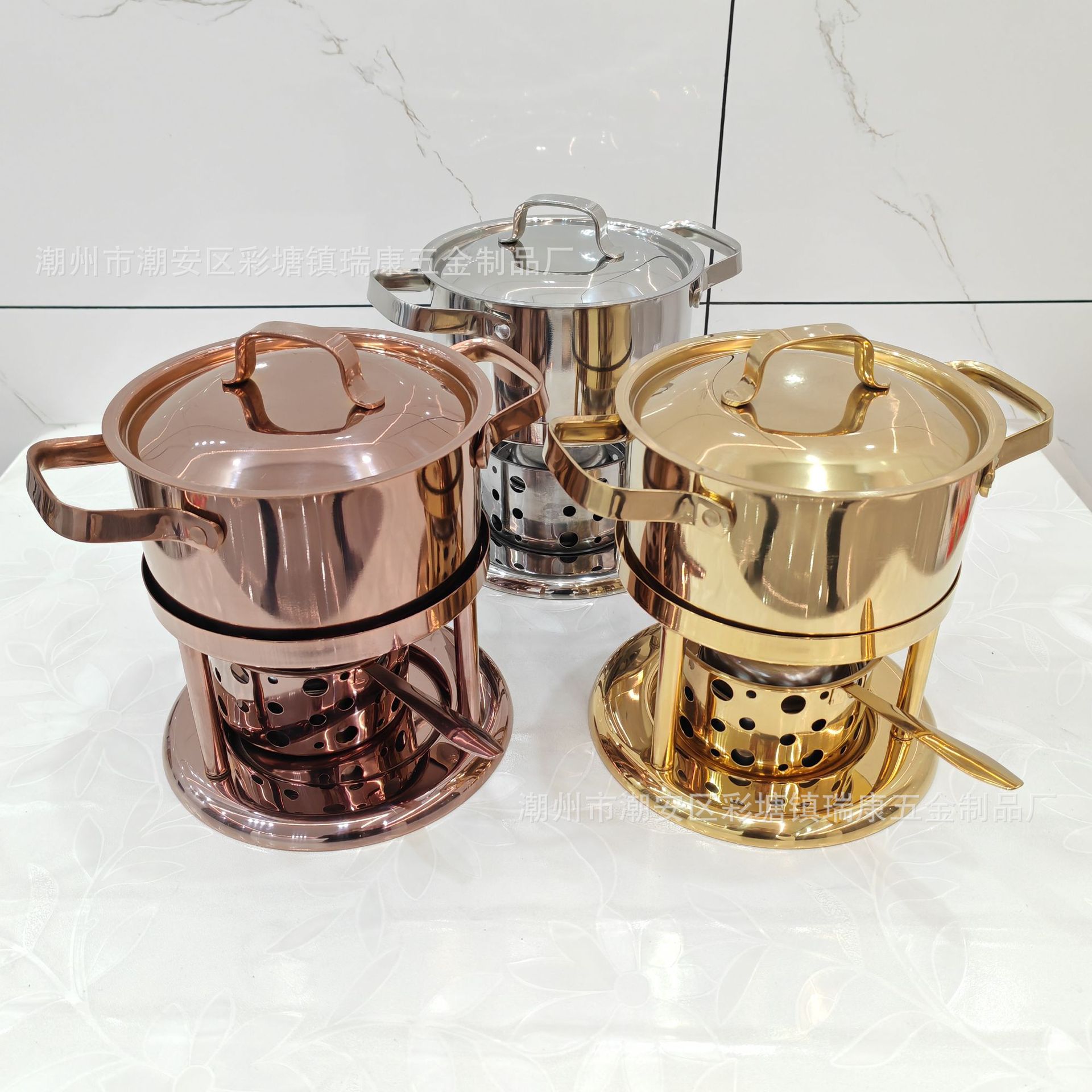 304 Stainless Steel Small Hot Pot Commercial Small Single-Person Hot Pot One Person Small Hot Pot Commercial 2-Person Pot