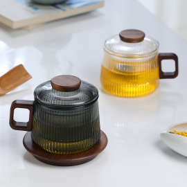 高硼硅玻璃杯泡茶杯耐高温办公室咖啡杯过滤茶水分离个人专用