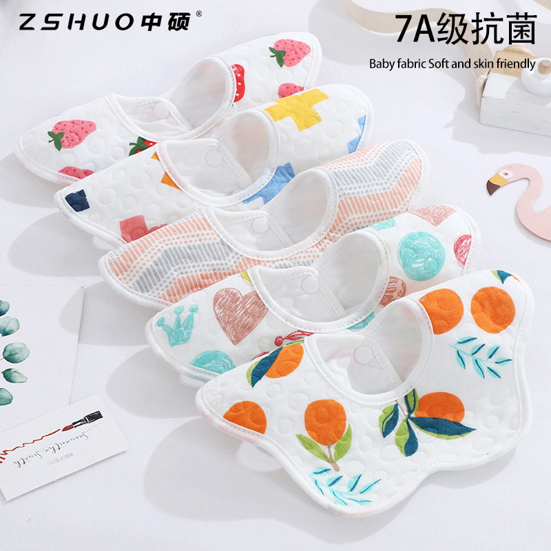 Baby products 360 degree cotton baby bib newborn children increase bib wash gauze waterproof saliva towel