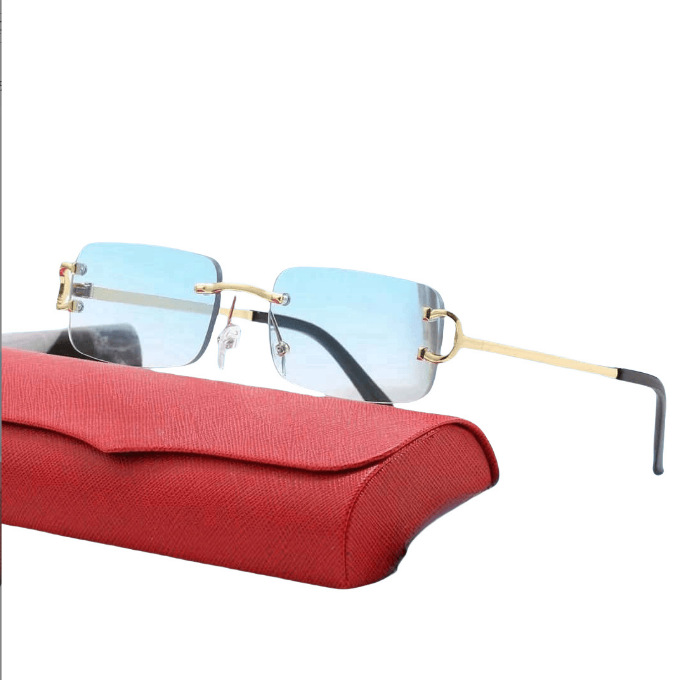 2024 New Frameless Edge-Cut Sunglasses for Women, Korean Style Trendy Slimming Sunshade Glasses for Men, Uv Protection Wholesale