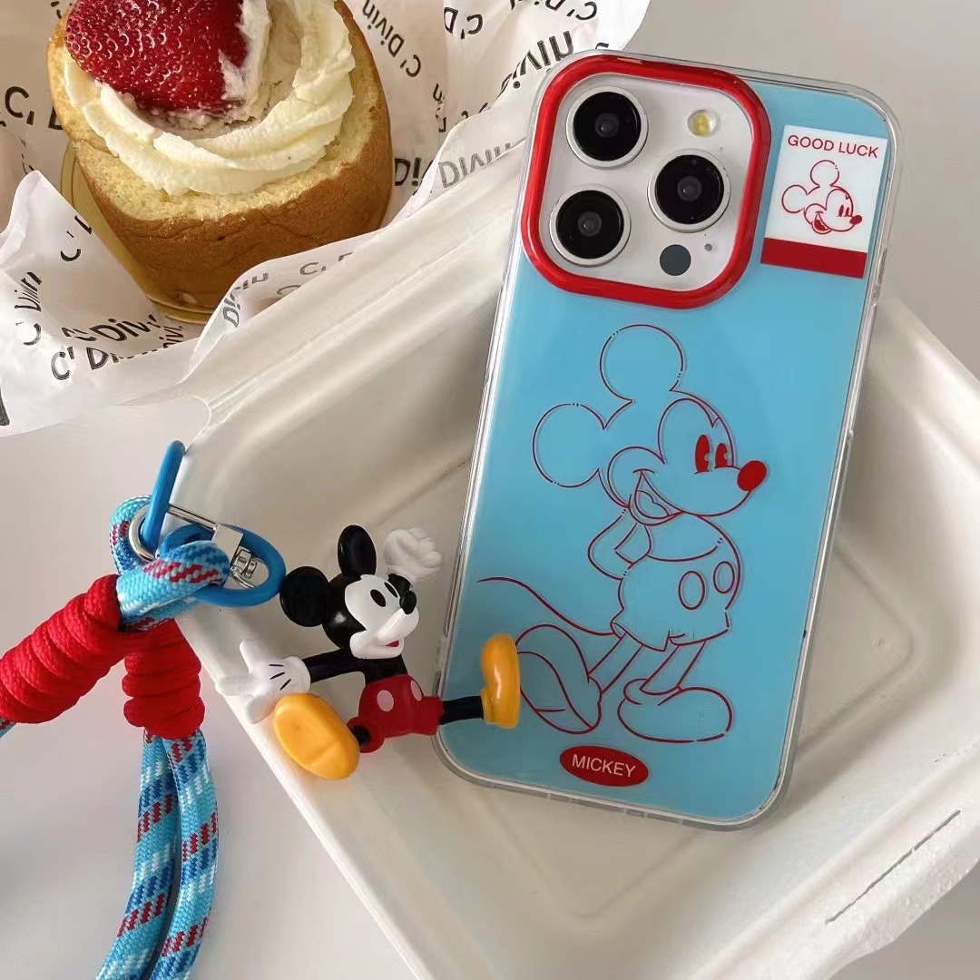 Ins lindo dibujos animados línea roja ratón para iPhone14 funda para teléfono móvil 15ProMax Apple 13/12 hembra