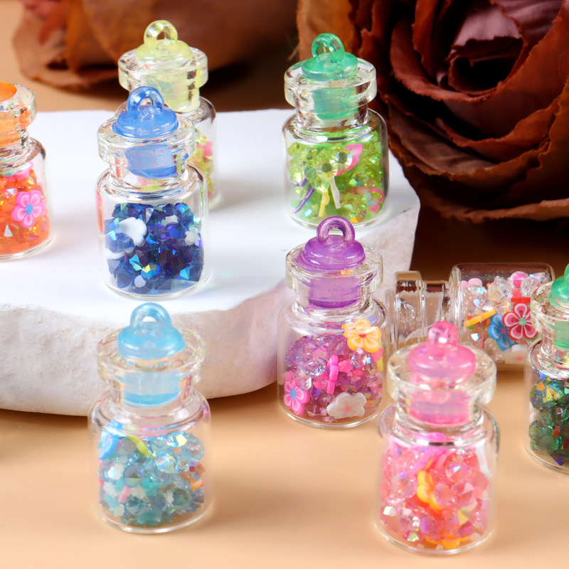 Glass Star Sequin Wishing Drift Bottle Keychain Car Ornaments Pendant Decorative Accessories DIY Material Wholesale Glass Star Sequin Wishing Drift Bottle Keychain Car Ornaments Pendant Decorative Accessories DIY Material Wholesale