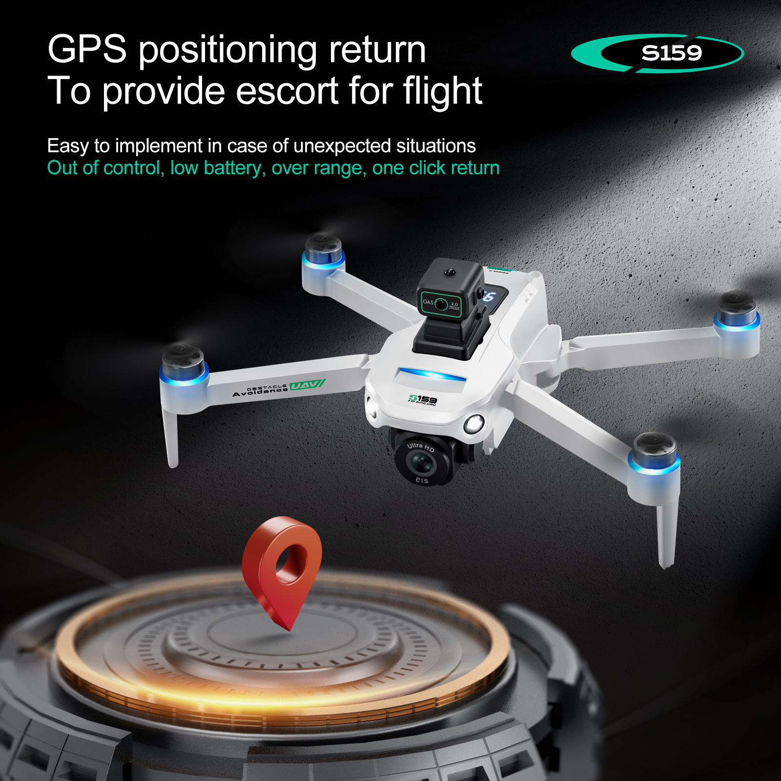 S159 Drone GPS 5G Screen Remote Control 4K Dual Camera 360