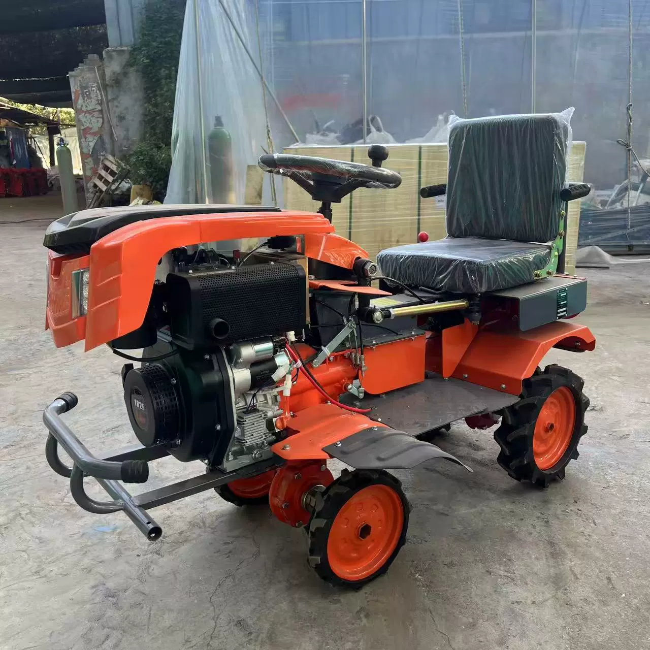 四驱乘坐式小型微耕机农田翻整松土除草柴油大马力旋耕机厂家