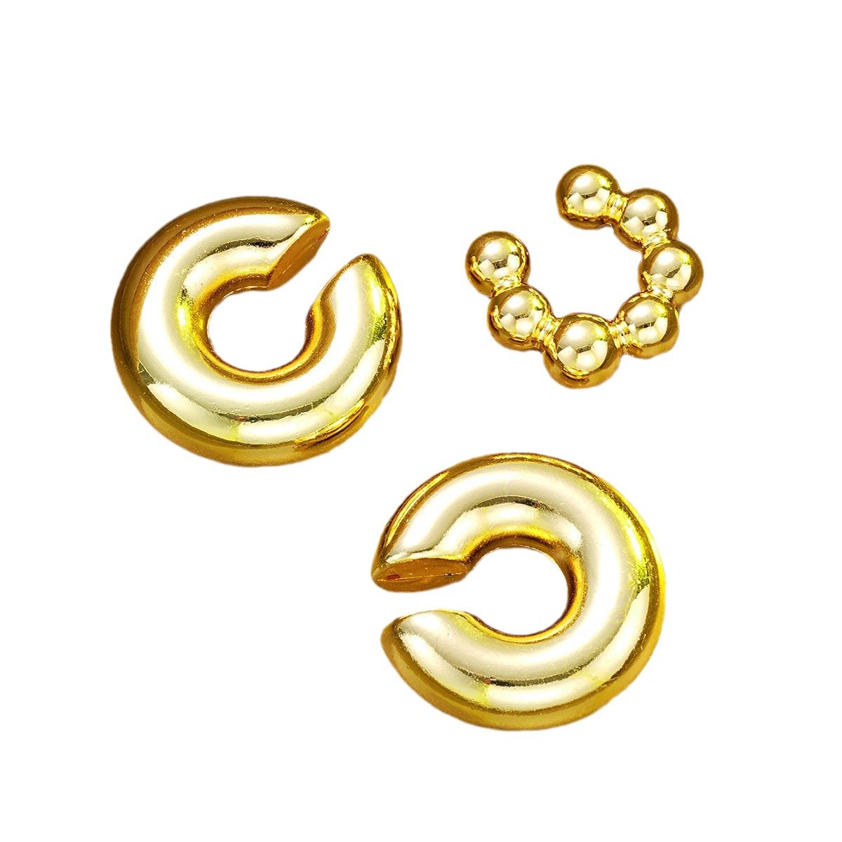 Europa y los Estados Unidos comercio exterior transfronterizo nuevo alta exquisita auriculares oro al por mayor nicho mujer bola C pendientes 3 piezas conjunto