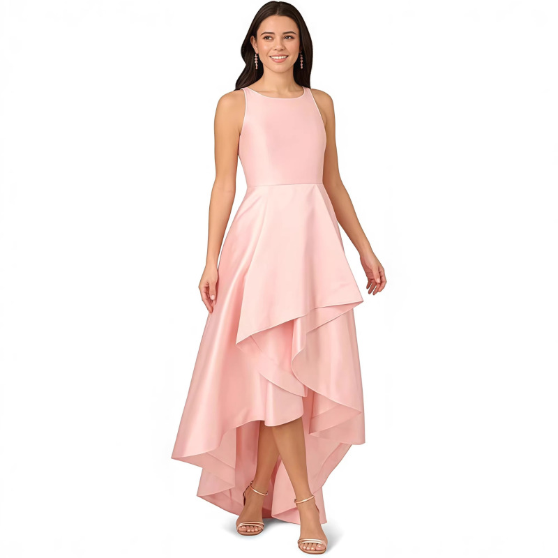European and American Style Banquet Evening Dress, Satin 2026 New Model, Sleeveless, Long Performance Dress for Art Exams, Cross-Border Dress, Factory Supply