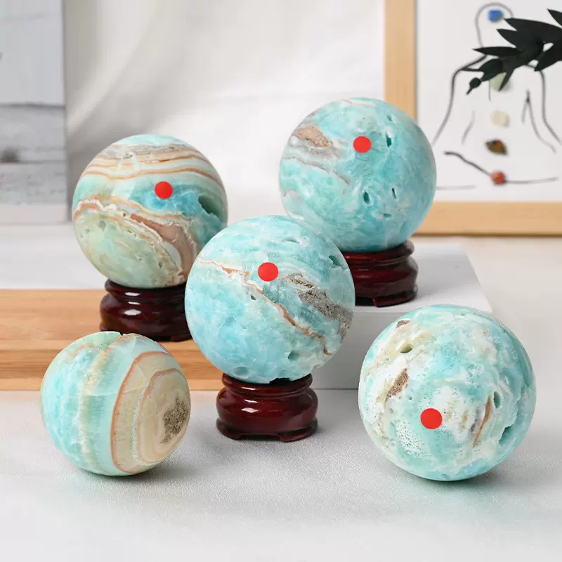 天然水晶异极矿水晶球原石打磨异极矿球家居玄关办公开业送礼摆件