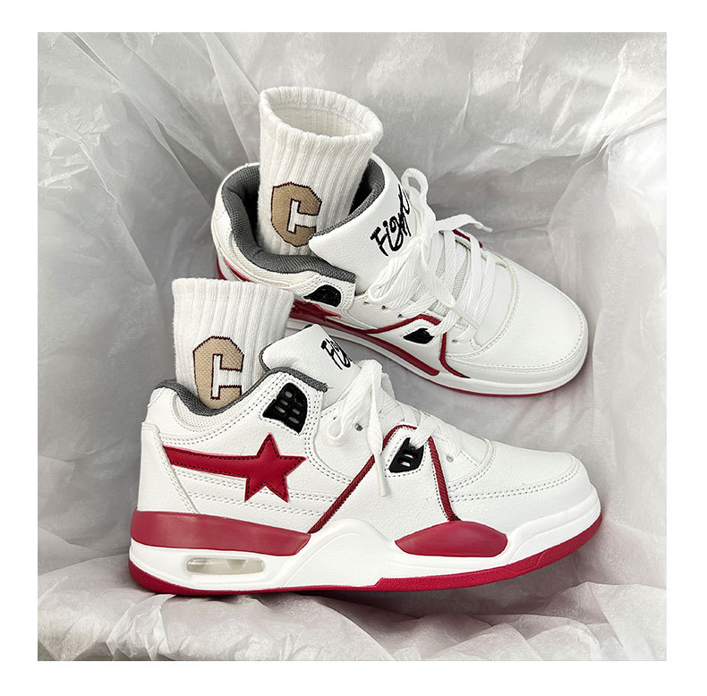 Air Cushion Meteor Board for Men's Spring 2024 New Versatile Instagram Casual Little White Thick Sole Basketball Shoes_voghion.com