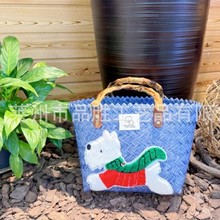 小红书同款西高地小狗菜篮子包上班通勤春游野餐女士度假手提包