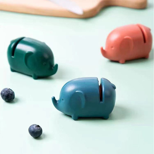 Cartoon Nordic Mini Elephant Knife Sharpener Quick Kitchen Knife Scissors Fruit Knife Non-Slip Whetstone Kitchen Tools