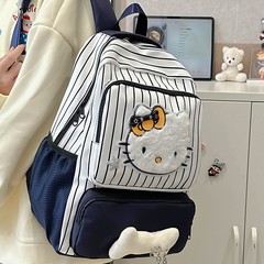 2025新型猫のレトロなストライプのランドセルの学生の甘くてかわいいランドセルのアニメのかわいい日本のリュックサック