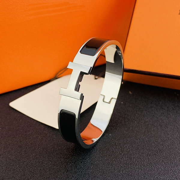 Mid -version H bracelet. Silver+black