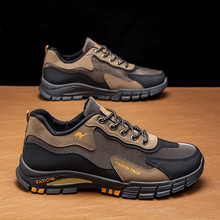 鞋子男秋冬新款户外徒步户外登山鞋耐磨中老年健步鞋舒适透气男鞋