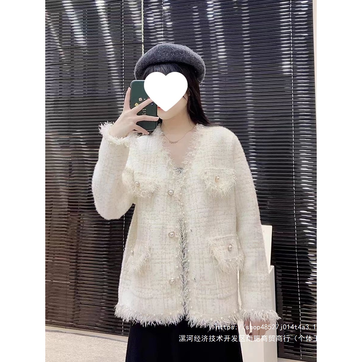 领小香风粗花毛呢外套女2026新款冬季小个子气质名媛毛茸茸上衣