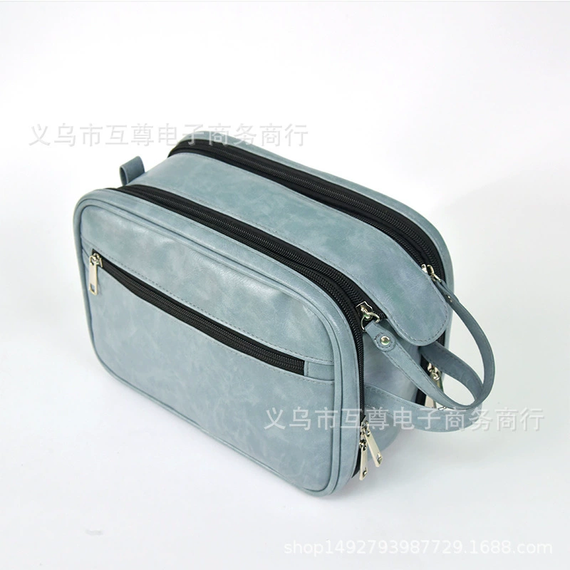 Polyurethane travel bag, handheld organizer bag, capacious cosmetic bag, for import