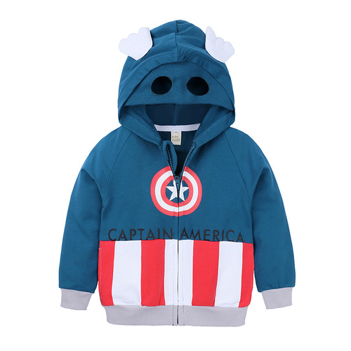 Children's clothing boys' hooded jackets children's spring and autumn zipper cardigans for small and medium-sized children baby sweatshirts eye mask jackets wholesale