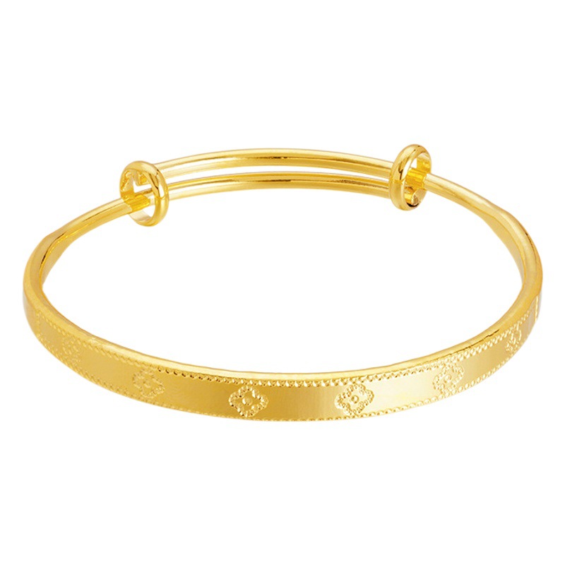 Pulsera de trébol de oro de Vietnam pulsera de bambú de aleación de cobre sin desvanecimiento de larga duración para mujer pulsera de oro de imitación joyería