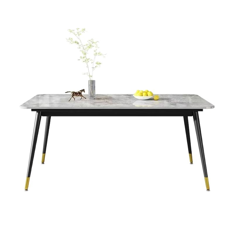 Nordic Slate Dining Table and Chair Set, Light Luxury Modern Minimalist Rectangular Table for Small Apartments, Home Dining Table