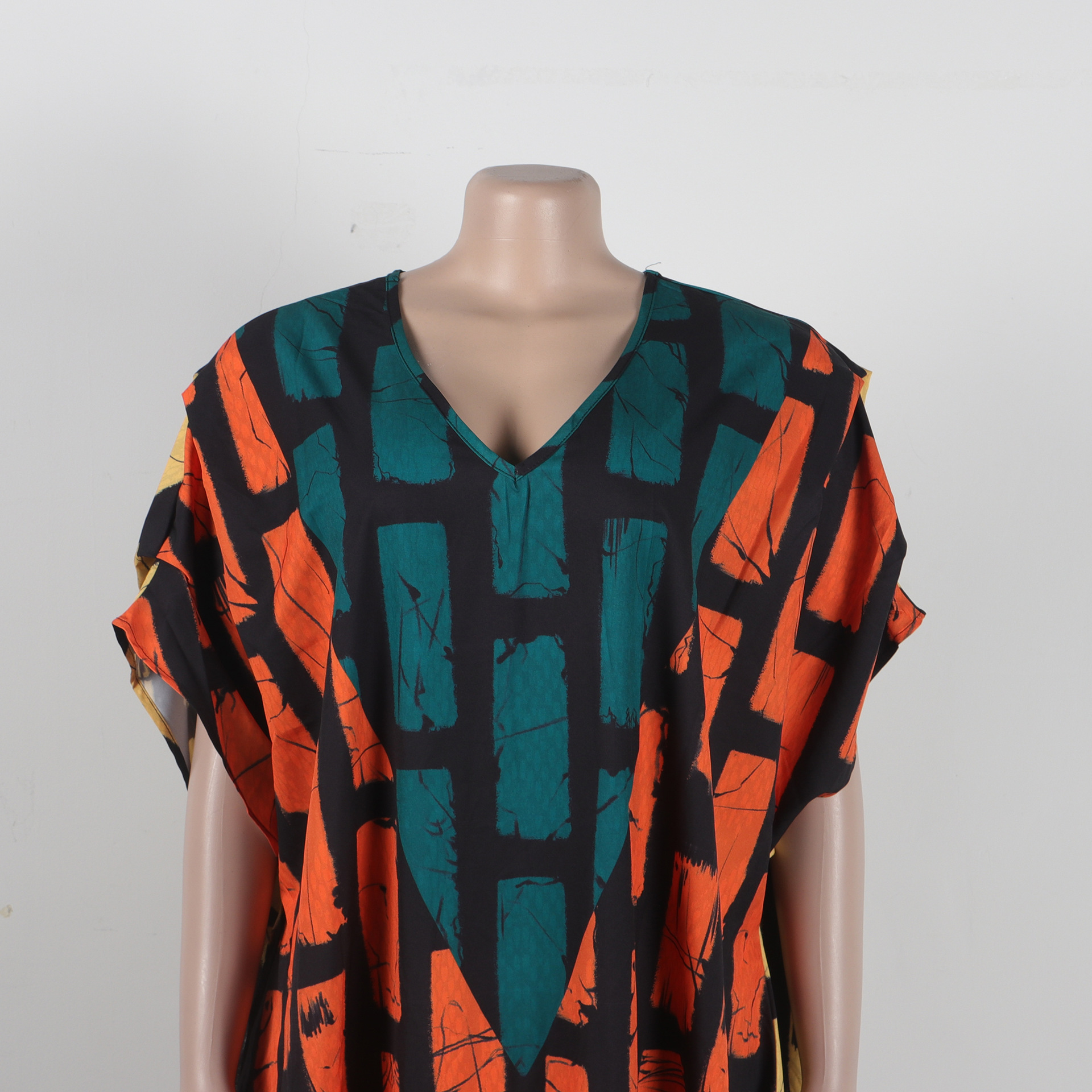 Sexy Slim Positioning Stitching Printing Color Contrast Loose Split Dress