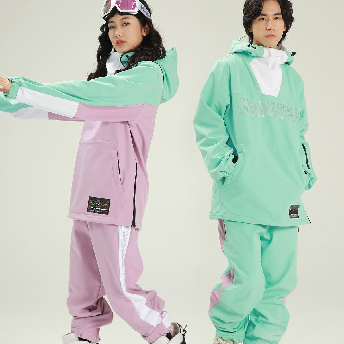 New snowboard suit for men and women couples winter snow field outdoor windproof waterproof fashion thickened warm_voghion.com