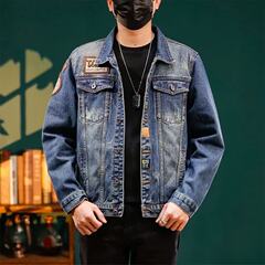2025春秋美式高端牛仔外套男潮牌工装夹克水洗百搭外穿休闲牛仔衣