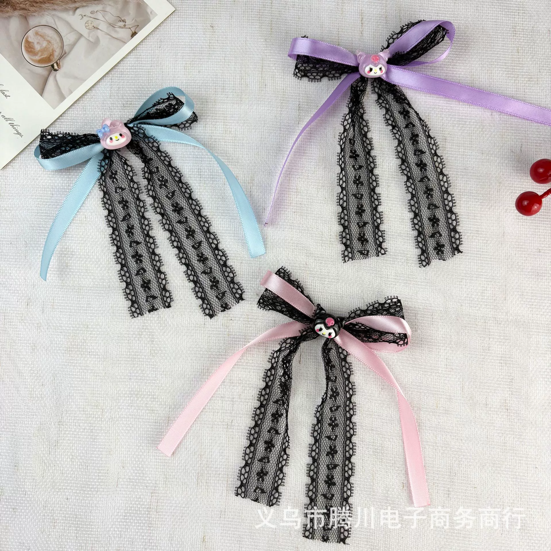 Новые кросс-бордерные двухслойные кружевные ленты с бантом для DIY детских головных уборов, материалов для одежды, обуви и аксессуаров для шляп оптом