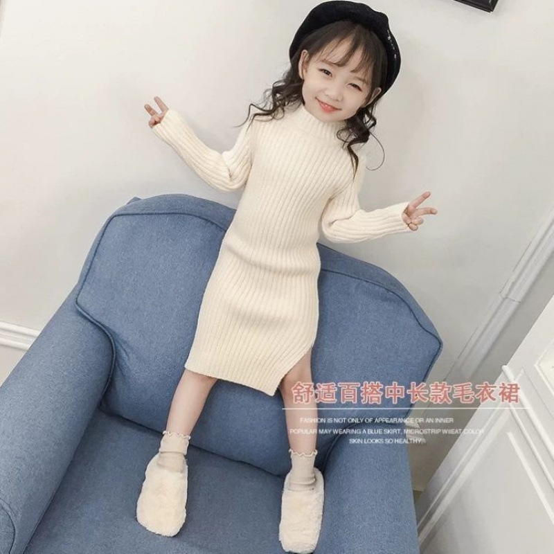 童装女童连衣裙春秋季2025新款洋气长袖时髦包臀裙子兔毛
