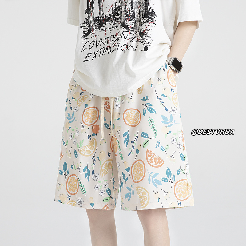 Hawaii Vacation Beach Shorts Men's Summer Thin Large Size Casual Five-Point Pants Trendy Brand Loose Quick-Drying Floral Pants