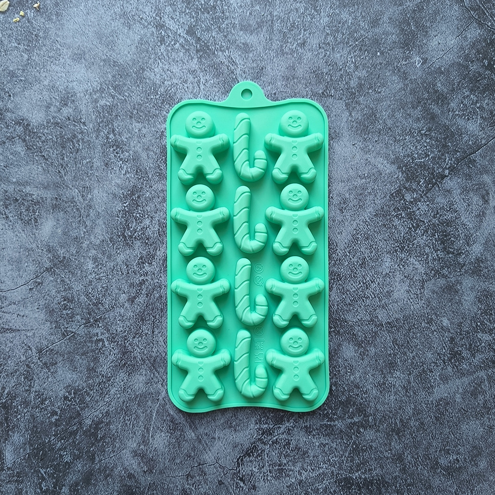 Nuevo pan de jengibre en forma de persona dulces molde de silicona pastel de muletas de decoración inserto molde de hielo para hornear 674