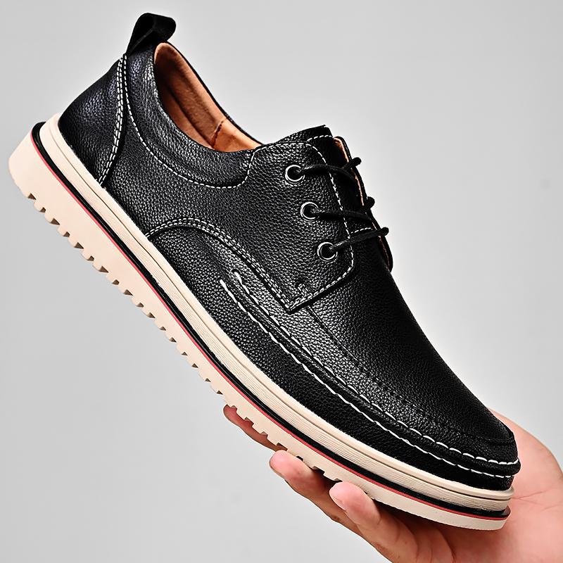 新款休闲鞋新款手工缝休闲皮鞋男 -皮鞋码