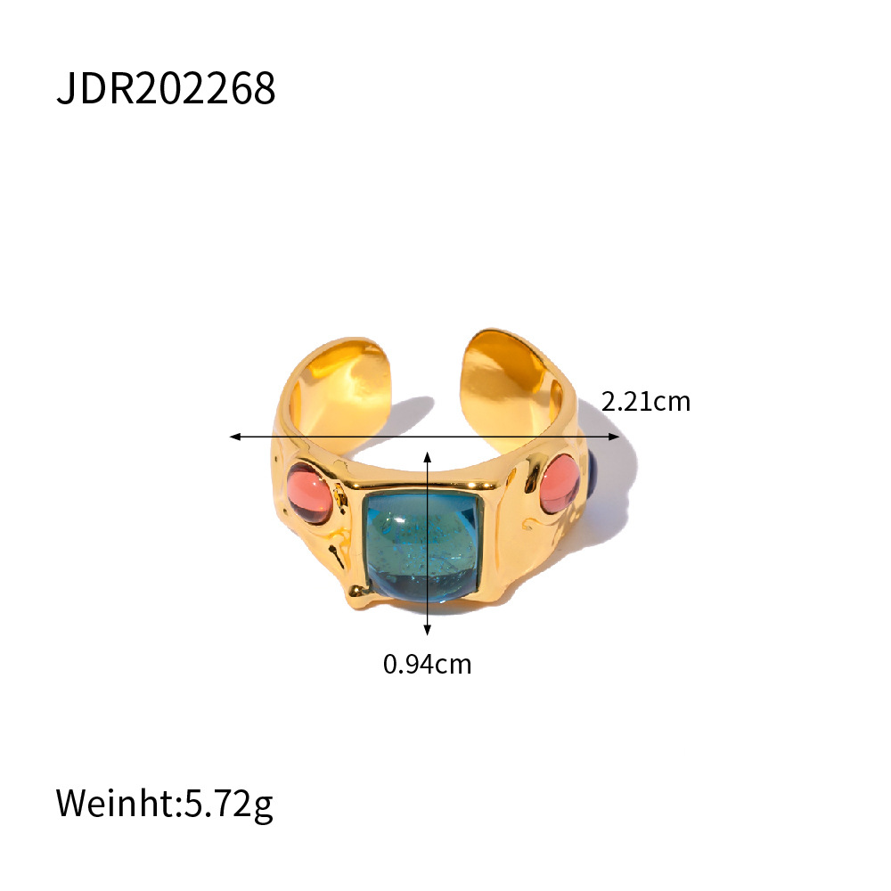 Retro Geometric Copper Plating Inlay Zircon Women's Rings Earrings 1 Piece display picture 2