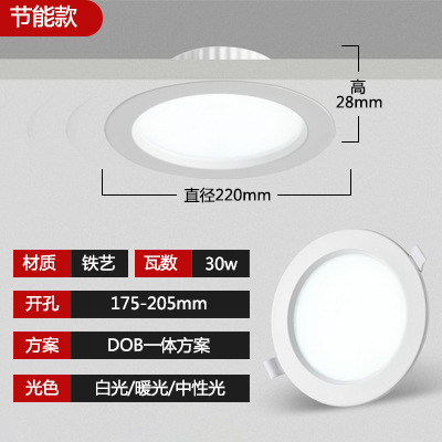 Integrated downlight 8 inches 30w (one-year warranty including replacement)