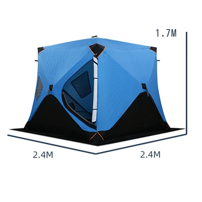 Avtomobil dam çadırları Quick-Open Fishing Tent Winter Windproof - type-c-2424-blue207m-2-chimney-vents-3-4-people
