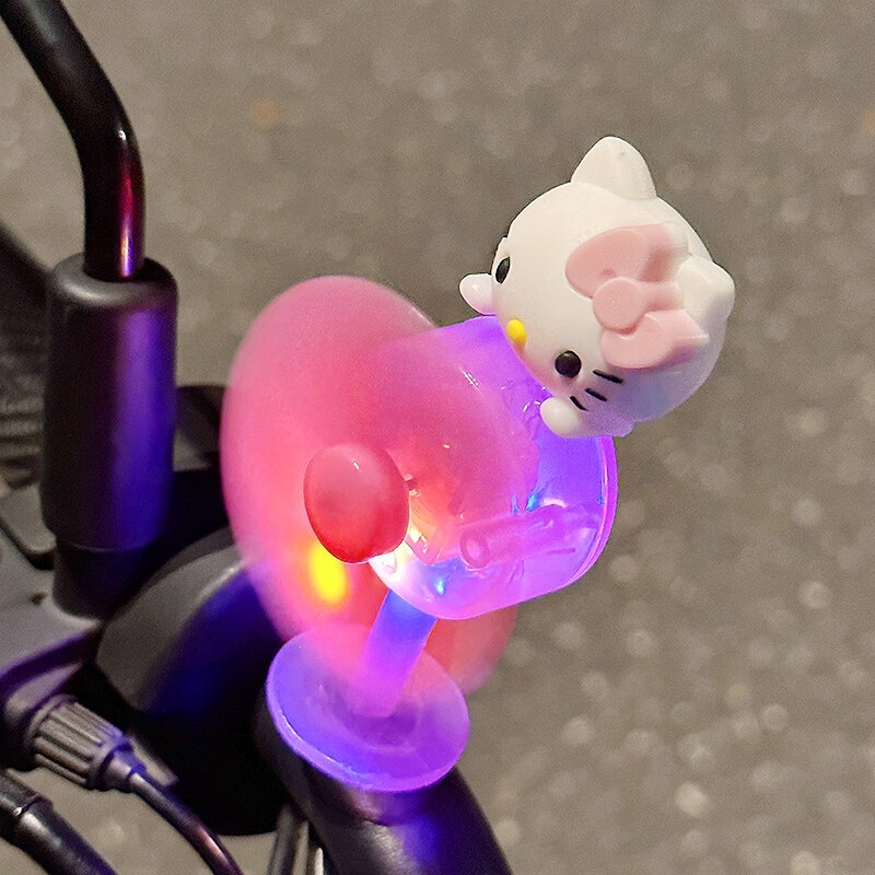 Hellokitty Wind-Powered Glowing Mini Windmill Electric Car Decoration Accessory Rotating Motorcycle Stress-Relief Car Ornament Hellokitty Wind-Powered Glowing Mini Windmill Electric Car Decoration Accessory Rotating Motorcycle Stress-Relief Car Ornament